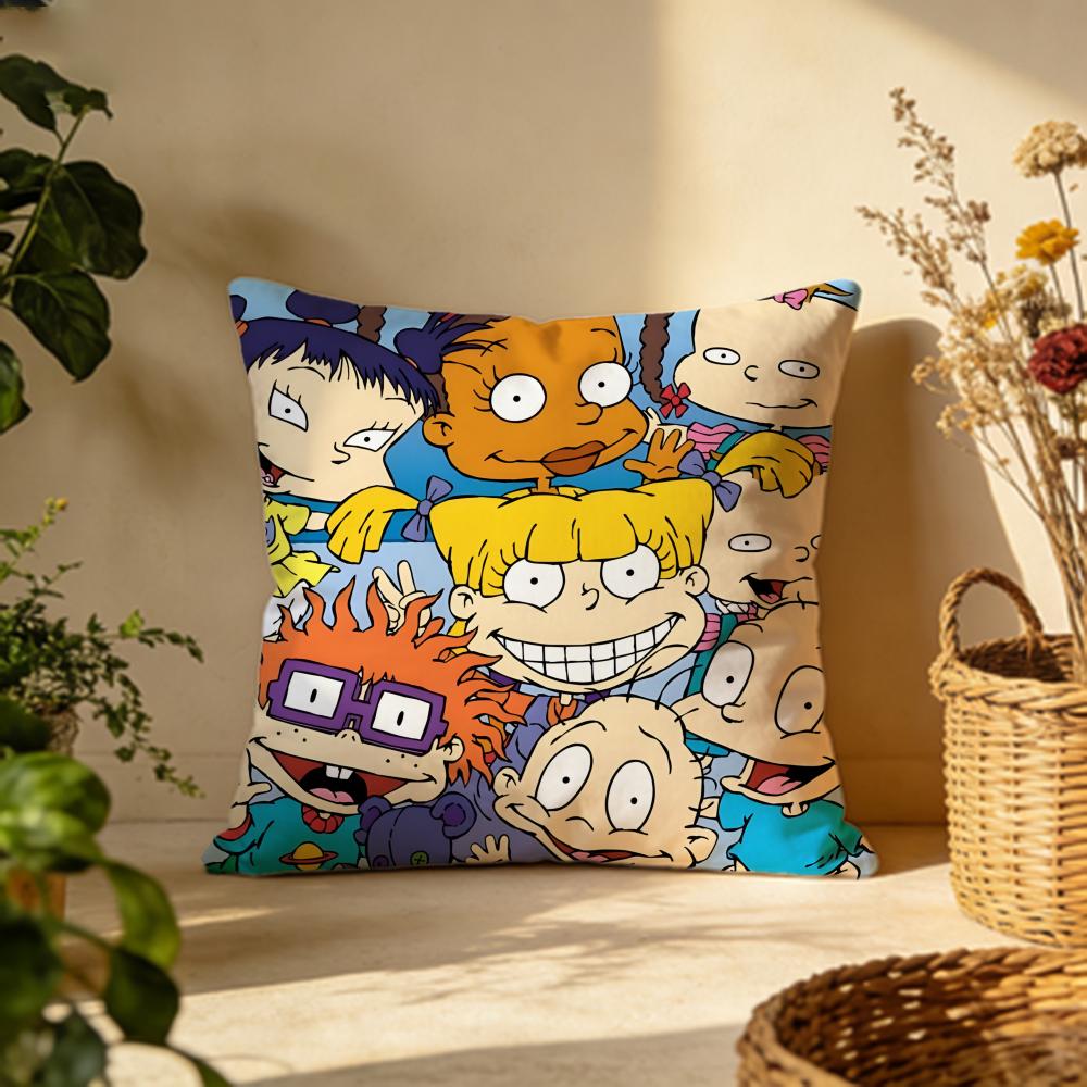 Trendy RRugratses Cushion Cover Versatile DoubleSided Pillow Case Fit for Sofa Bed Car Daily Decor