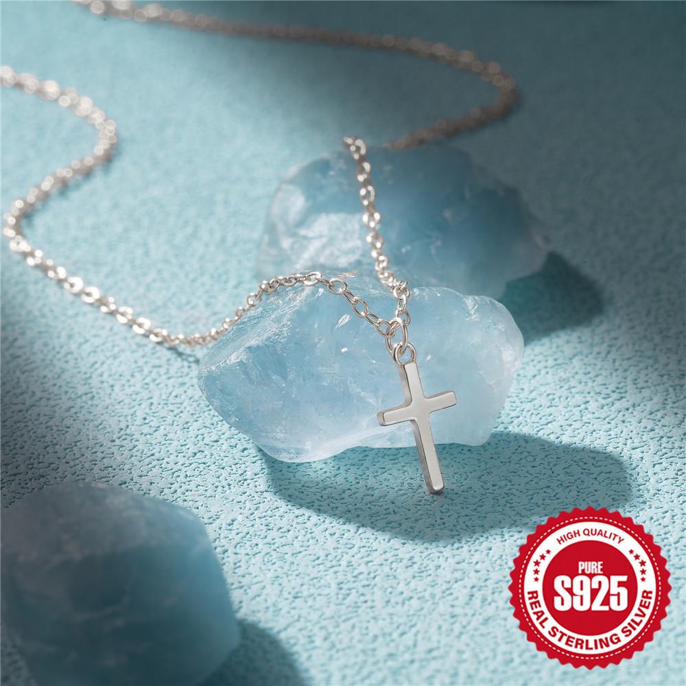canner 925 пробы стерлингового серебра 1шт модный крест кулон ожерелье ювелирные изделия подарок для женщин повседневная одежда свадьба вечеринка помолвка день святого валентина