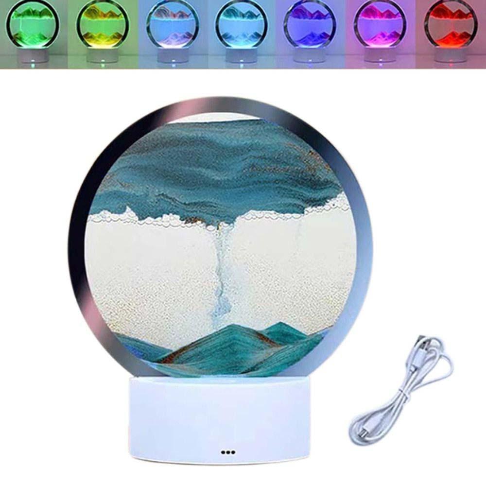 Colors 3D Sea Display Decoration Quicksand Painting Hourglass Light Desktop Ornament Sandscape Lamp