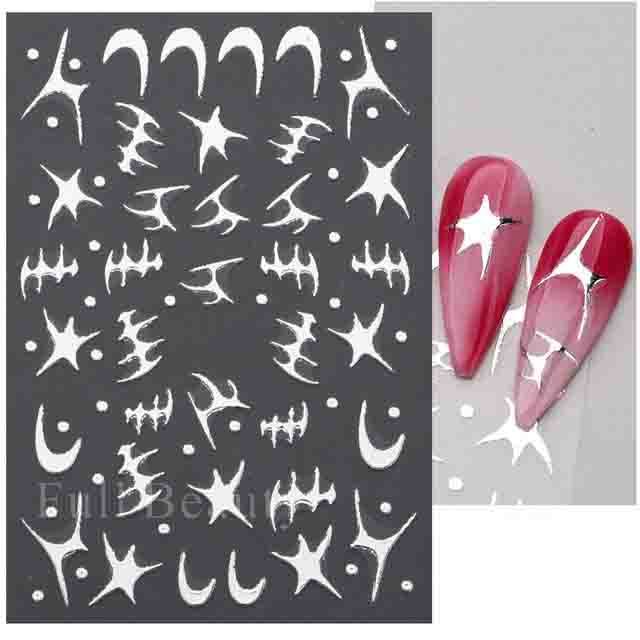 Лазерные наклейки для ногтей, бабочка, сердце, звезда, дизайн, клейкие слайдеры, наклейки для дизайна ногтей, маникюрные украшения