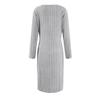 Large Size Long Sleeved Square Neck Slit Knitted Long Dress For Women