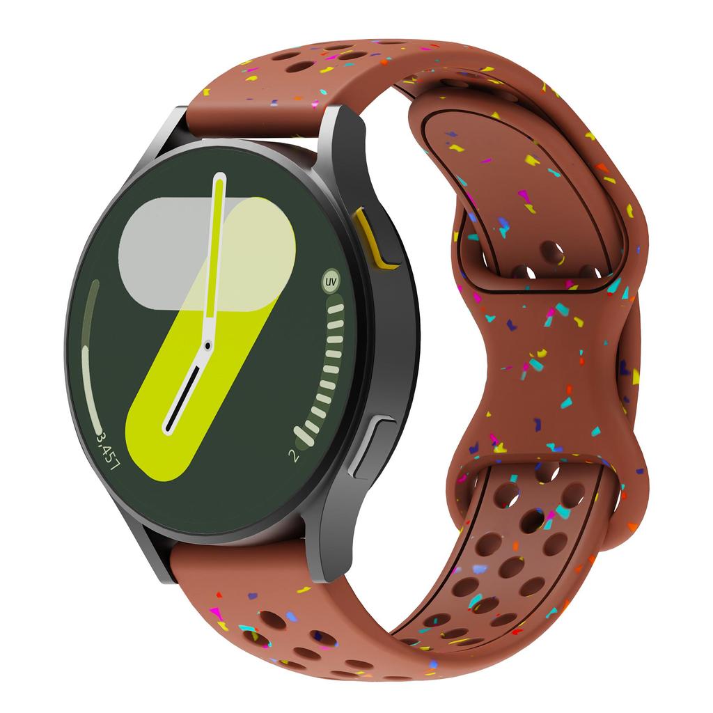 Силиконовый ремешок с круглым отверстием 20/22 мм, подходит для серии Samsung Watch шириной 20/22 мм. Экологичный силиконовый ремешок с текстурированным рисунком