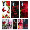Красный цветок розы для OPPO Reno7 SE 6 5 ZF 4G 5G Find X2 X3 Neo Lite Pro Plus прозрачный мягкий чехол для телефона Coque