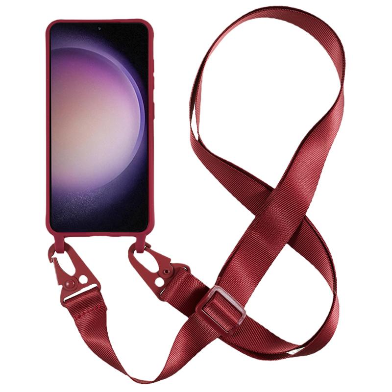 Матовый мягкий чехол из ТПУ для Samsung Galaxy S23, противоударный чехол для телефона с широким шнурком