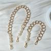 New Fashion Woman Handbag Accessory Parts Luxury Gold Alloy Chain Cute PVC Pearl Strap Women Shoulder Clutch Bead Handle Chains