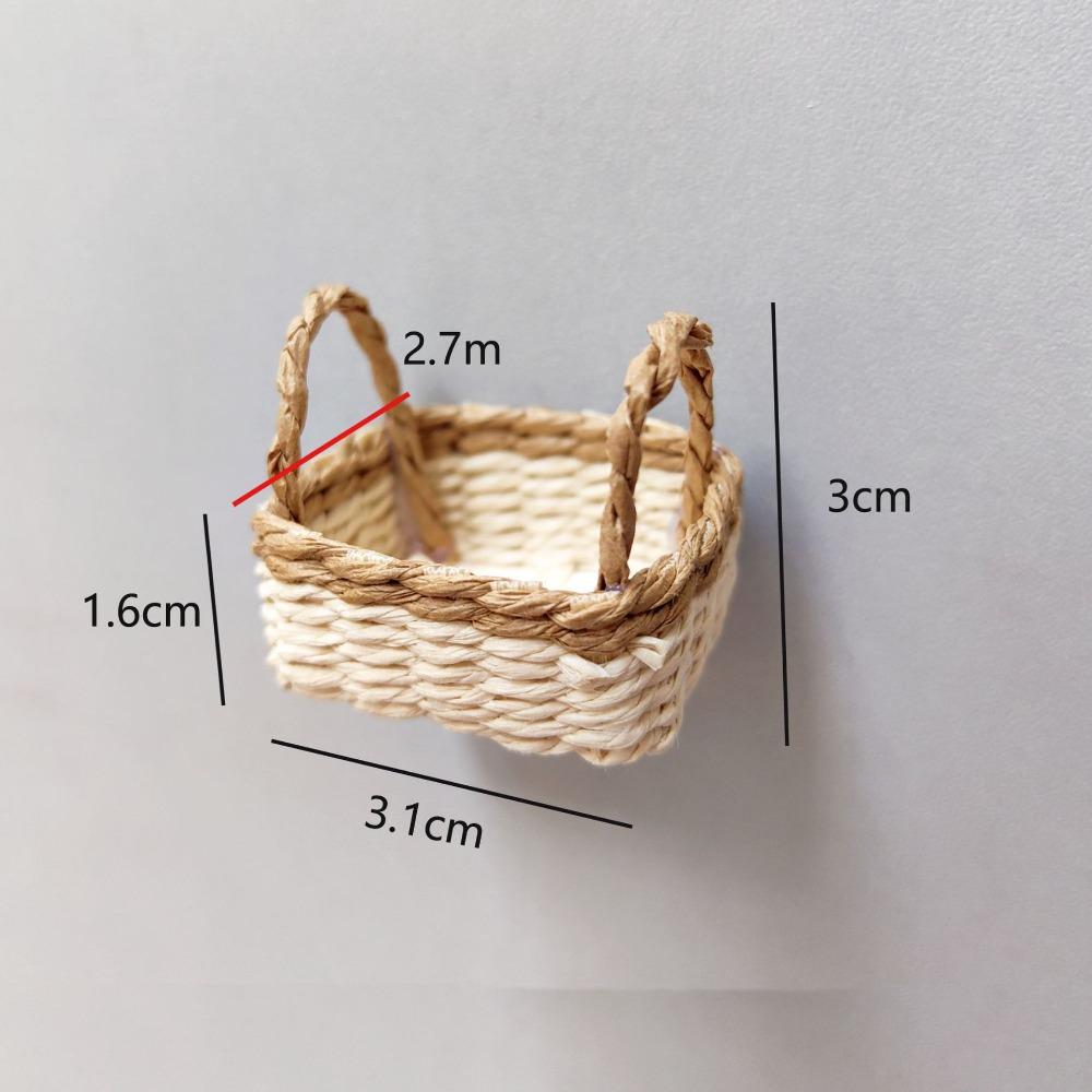 New Mini Miniature Dollhouse Basket Fashion Handmade Hand Woven Basket DIY Paper Vine Basket For BJD Dolls/for Ob11 Dolls