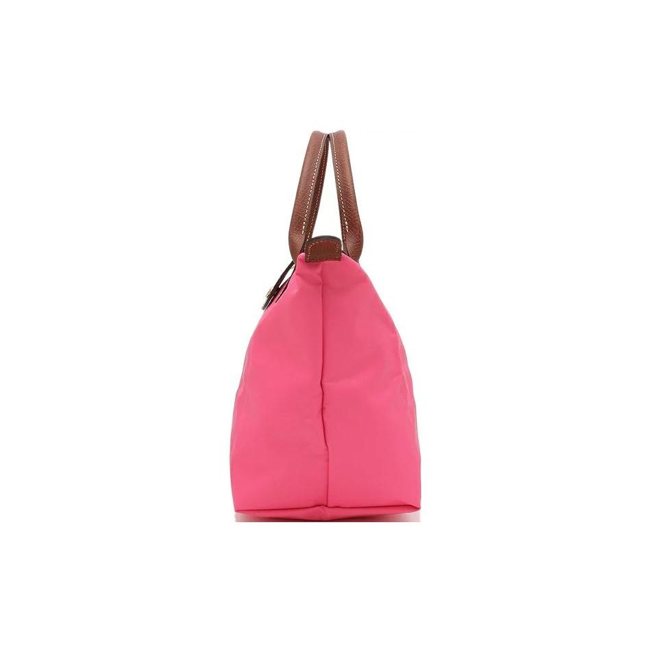Longchamp 23 Молния-застежка на кнопках Короткая ручка Без плечевого ремня Холст с кожаной отделкой Сумка-тоут Маленькая женская сумка-тоут Конфетно-розовый 1621089P73