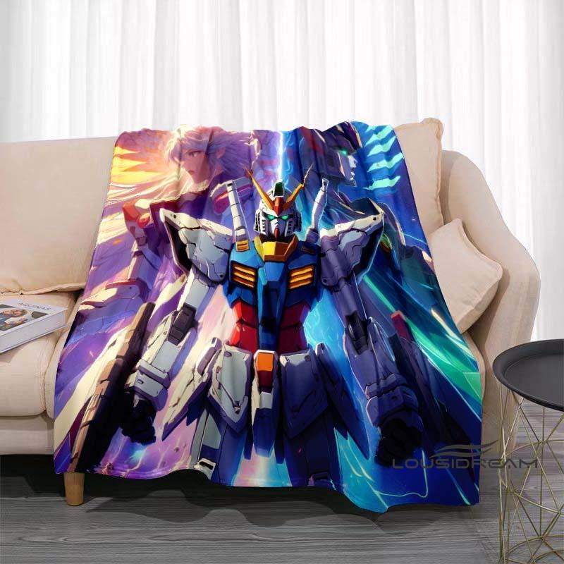 The Mobile Suit Gundam Cartoon Blanket Is Warm and Soft, Suitable for All Seasons, and Perfect for Home, Travel, and Picnics.
