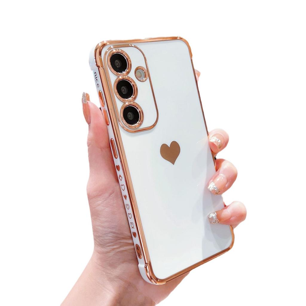 Подходит для Samsung S25ULTRA Боковая гальванизация Любовь Чехол для мобильного телефона A14 Силиконовый Все включено A54 Защитный чехол