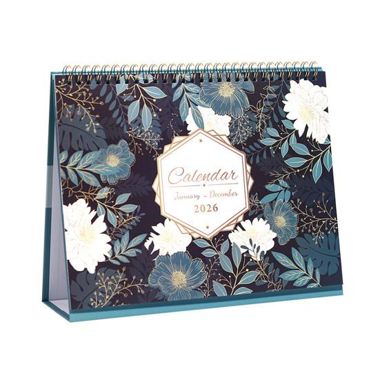 Yousheng 2026 Настольный календарь Перекидной настольный календарь со скреплением двойной проволокой Янв 2026 - Дек 2026 12-месячный планировщик для дома, офиса, школы