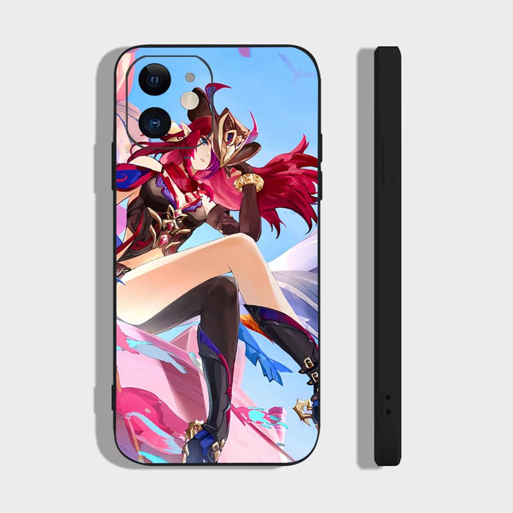 Game Genshin Impact Chasca Phone Case For IPhone 17 Air 16 15 14 13 Pro Max 11 12 Black Silicone Cover