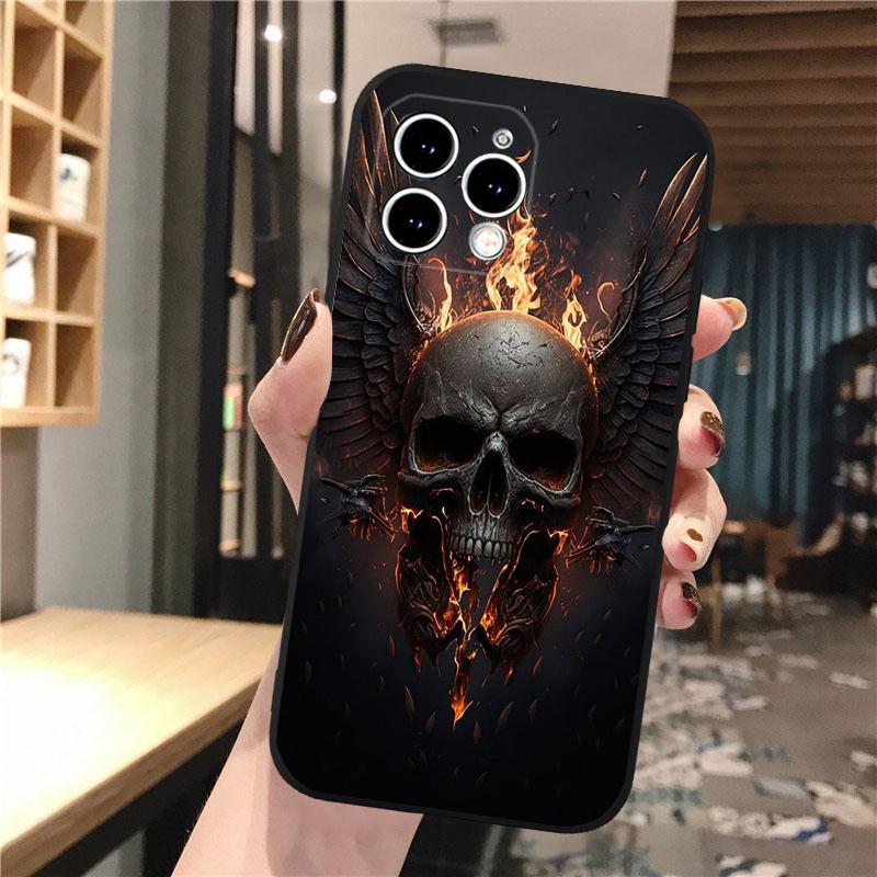 Чехол для телефона с изображением черепа для iPhone 15 14 Pro Max 13 12 11 Pro Max XSMax XR 12 13 mini 14 Plus Shell