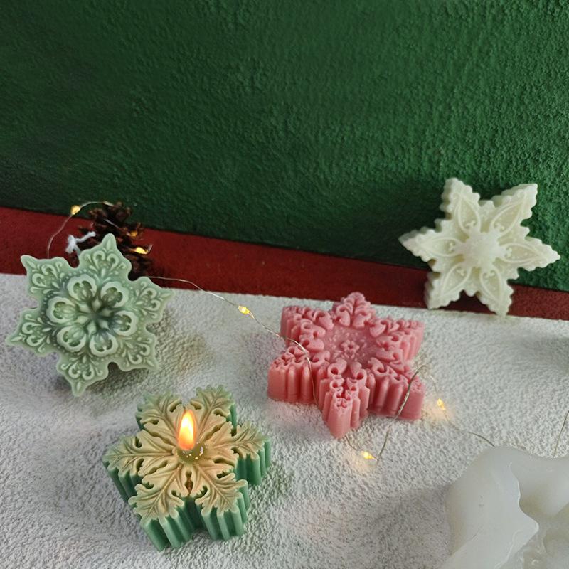 Christmas Snowflake Flower Silicone Mold for Handmade Soap Aromatherapy Candle Making