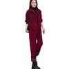 2 Pcs/Set Women Coat Pants Set Thick Plush Lined Single-breasted Turn-down Collar Long Sleeve Jacket Drawstring Elastic Waist Pantsuit Warm Outfit