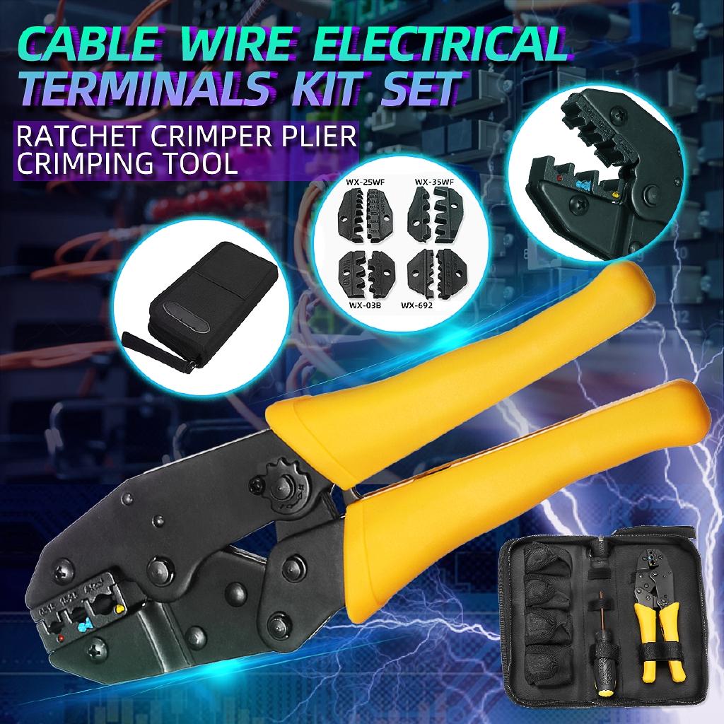 Многофункциональные клещи-трещотка для обжима, инструмент для обжима + кабель, провод, электрические клеммы, отвертка, инструменты электрика 4-в-1