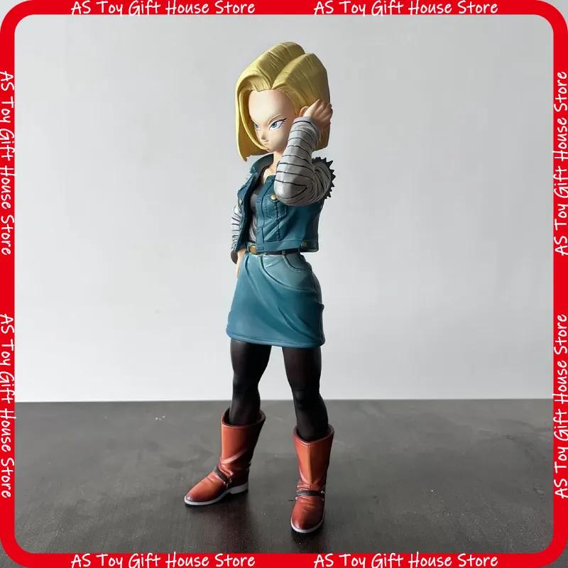 Фигурка Android 18 из Dragon Ball Z, ПВХ, с подвижными суставами, 27 см, модель персонажа аниме, изысканное украшение для рабочего стола, коллекционный подарок