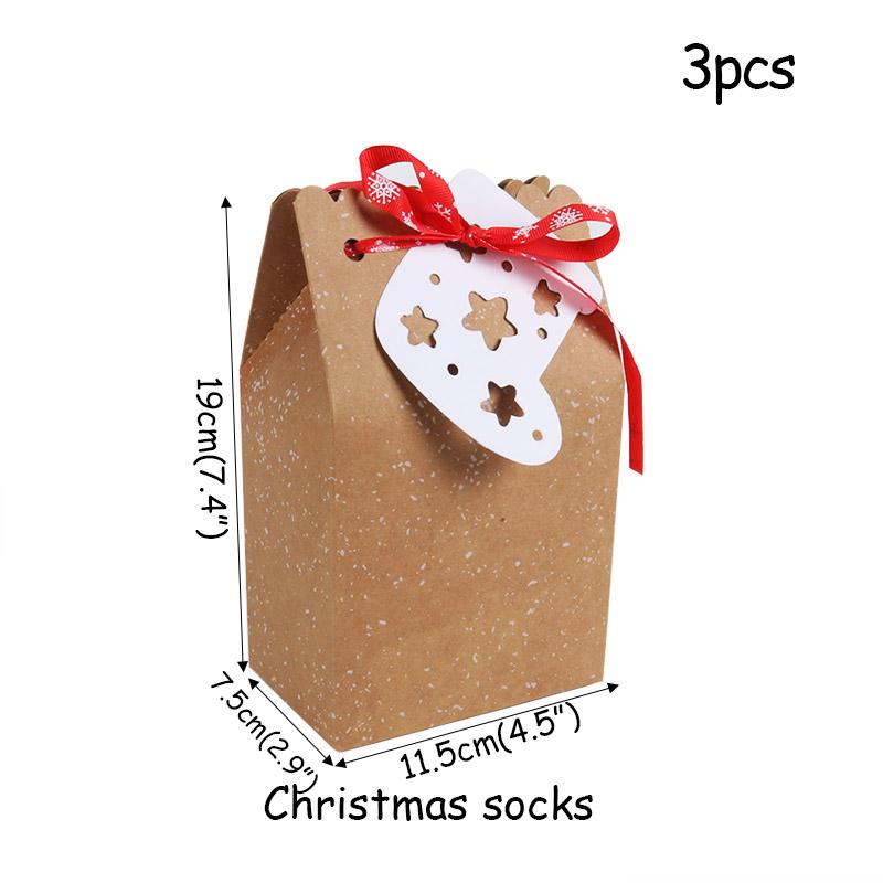 Christmas paper Kids Candy Box Bag Navidad 2025 New year christmas home decoration Natal gift bags Kerst Noel Treats packing box