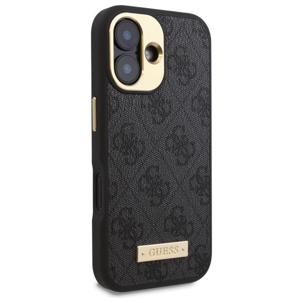 Guess Guhmp16Su4Gprk Iphone 16 6.1 Czarny/Black Hardcase 4G Logo Plate Magsafe