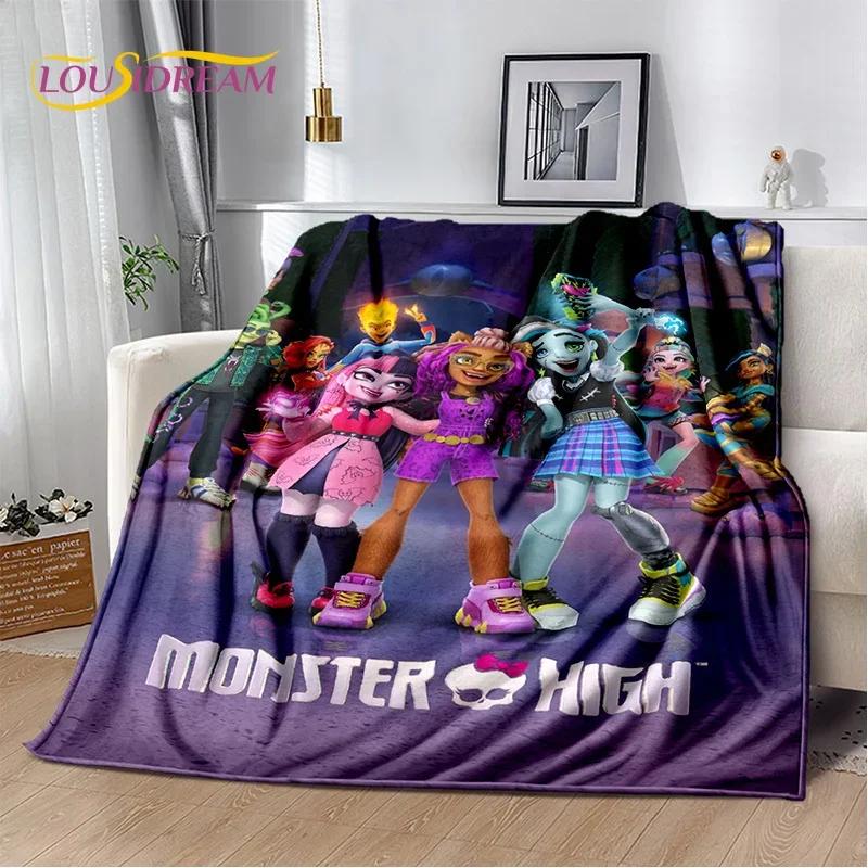 Мягкие одеяла с героями мультфильмов Monster High Draculaura Vampire, сохраняющие тепло, удобные для пикника, кровати, дивана, дома, спальни, детей