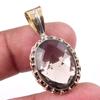Natural Smoky Quartz 925 Solid Sterling Silver TwoTone Gift Pendant 1.25" e2C42