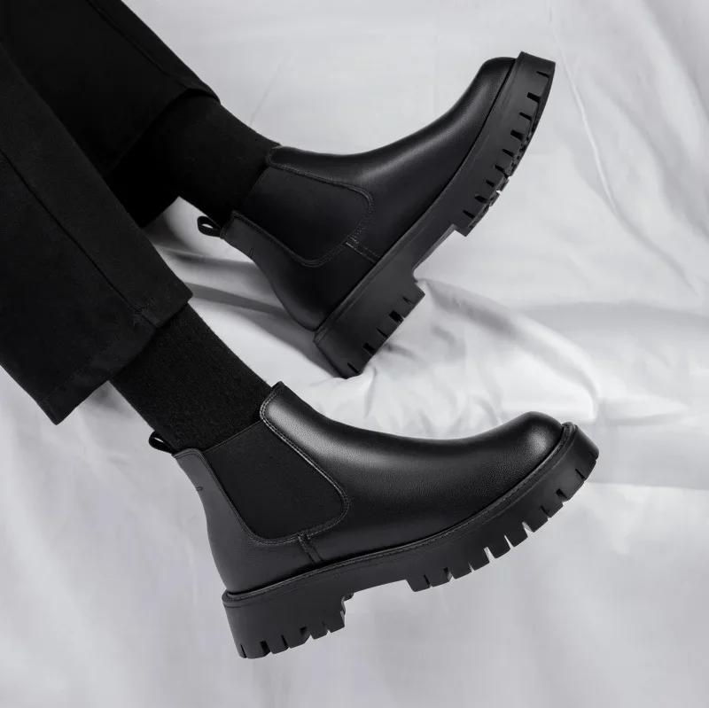 Новые мужские ботинки челси, зимние ботинки челси класса люкс, брендовые ботинки челси ручной работы, красная подошва, квадратный носок, деловые ботильоны для мужчин, деловые туфли-лодочки