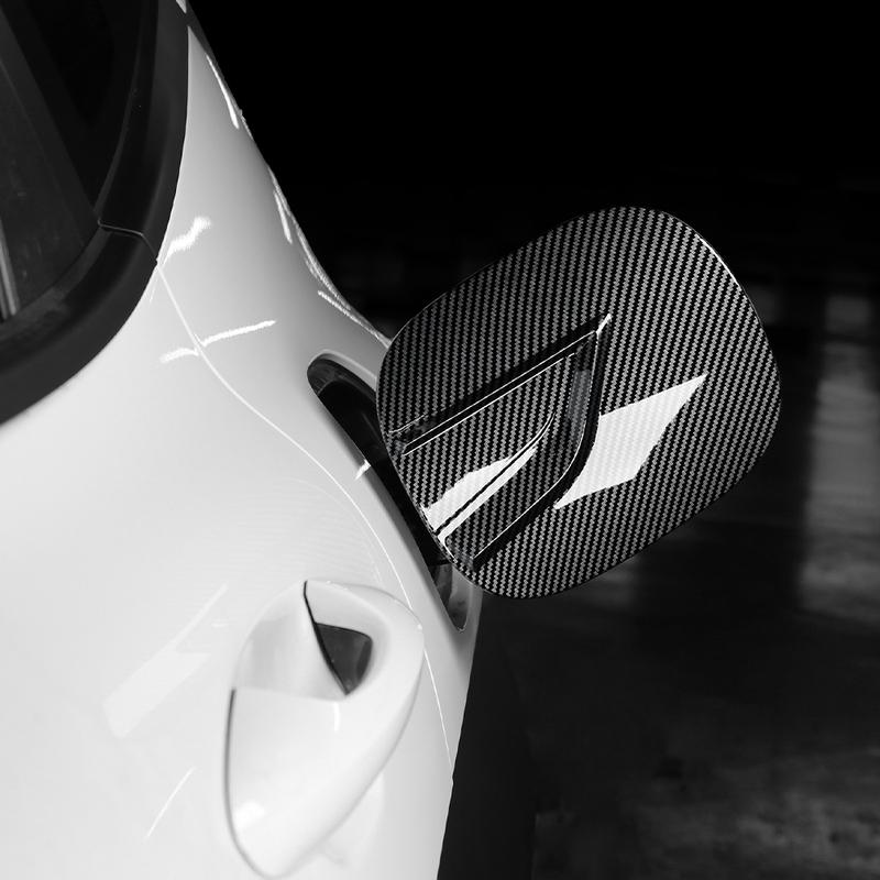 For Hyundai KONA 2024 2025 Carbon Fiber Style Car Fuel Tank Cap Cover Trim Car Accessories LHD/RHD