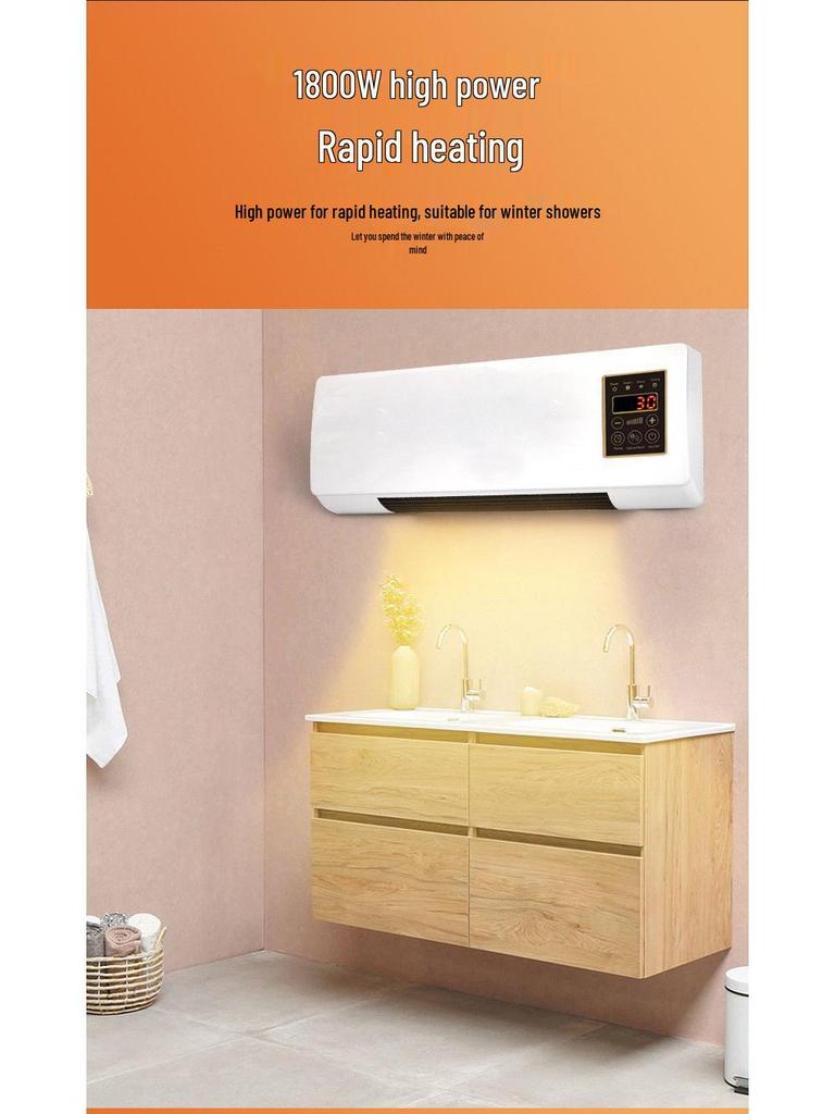 US 110V Wall-Mounted Heater: Dual-Function Cold & Warm Blower