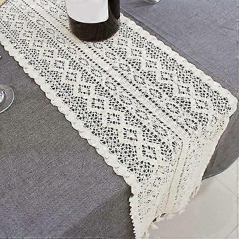 Table Runner Macrame Table Runner, Hollow Floral Lace Cotton Blend Table Runner