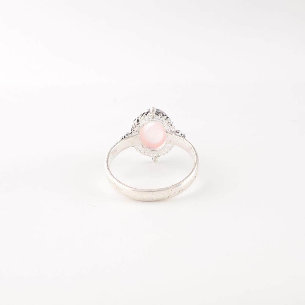 Rose Quartz Gemstone 925 Solid Silver Jewelry Handmade Ring For Anniversary Gift RR-9-25