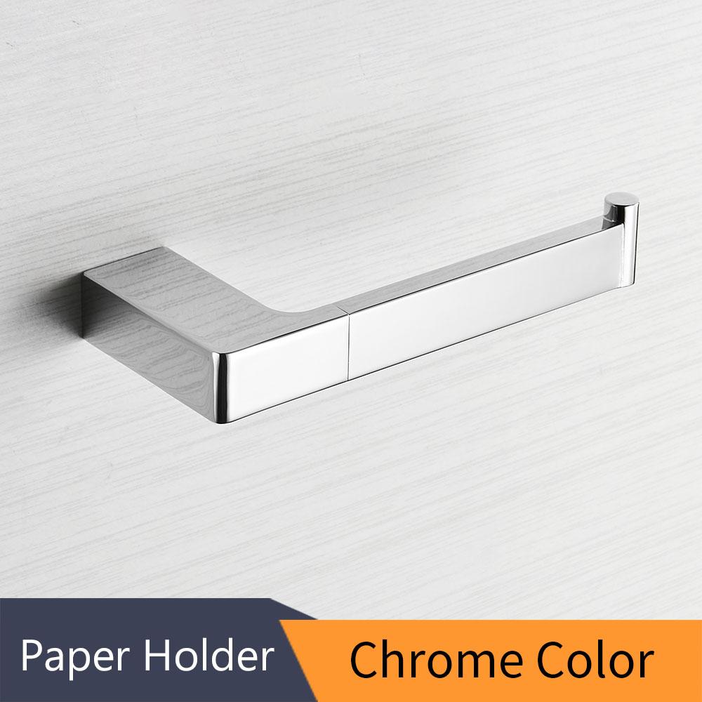 Metal Bathroom Series European Modern Towel Ring Toilet Paper Holder Cup Holder Robe Hook Bathroom Hardware FM-5700