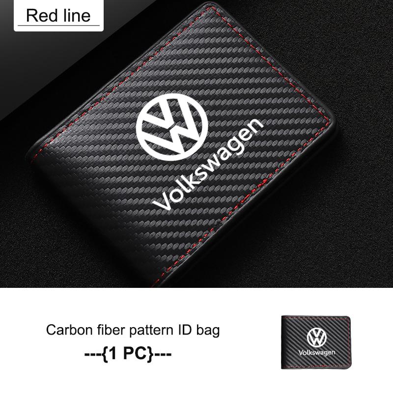 BAG1 For Volkswagen VW Carbon Fiber Car Men's Card Bag Storage With Multiple Cards Polo Jetta Sagitar Magotan Passat B5 B6 B7 CC