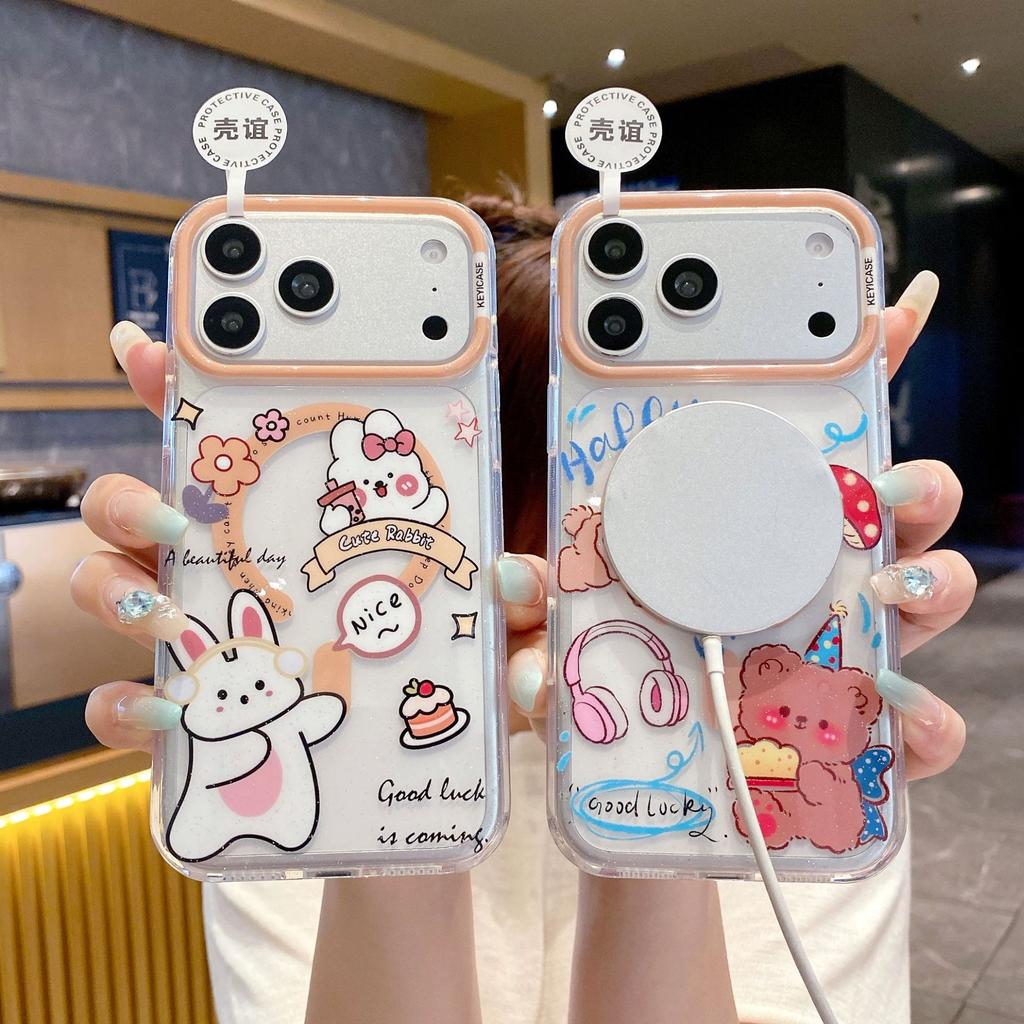 iPhone11Pro colorful glitter magnetic phone case cute animal apple 11 puppy protective case
