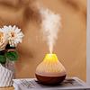 10.14oz Wood Grain Volcano Humidifier Aromatherapy Machine, Cool Mist Silent Essential Oil Diffuser, USB Powered for Home Office