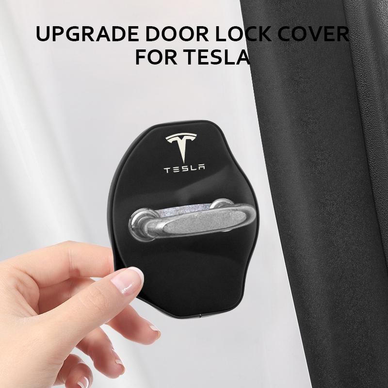ALP1 High-quality Matte Car door lock cover Auto Emblems Case For Tesla model 3 model X Y style Roadster Accessories