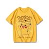 Adult and Childrens Pokémon Cartoon Multistyle Pure Cotton Short Sleeves Loose Casual Couple Tshirts