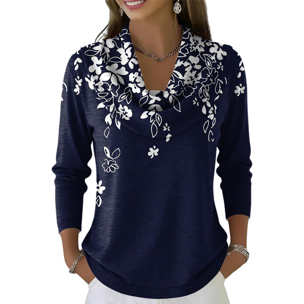 Женский повседневный и модный свитер с круглым вырезом, длинными рукавами и принтом