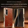 Чехол для Samsung Galaxy Z Fold 8 Wide, Роскошная рамка для шарнира, Благородная кожа с восковым покрытием, Ретро Защитная крышка, Аксессуары для телефона