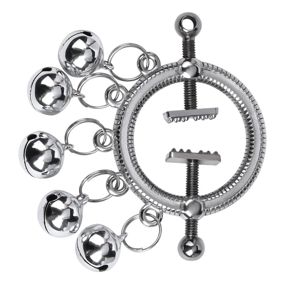 QKKQ Breast Clip Nipple Clamp with Bells BDSM Bondage Breast Leather Belt Nipple Clamps Sexy Clips Erotic Sex Toys for Women Men