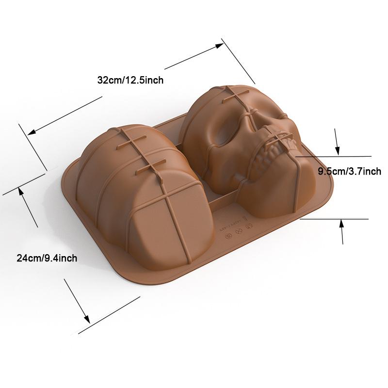 Хэллоуин 3D Формы для торта в виде черепа Силиконовые Формы для печенья своими руками Форма для льда Большая форма для торта в виде черепа Хэллоуинский декор Вечеринка по случаю дня рождения