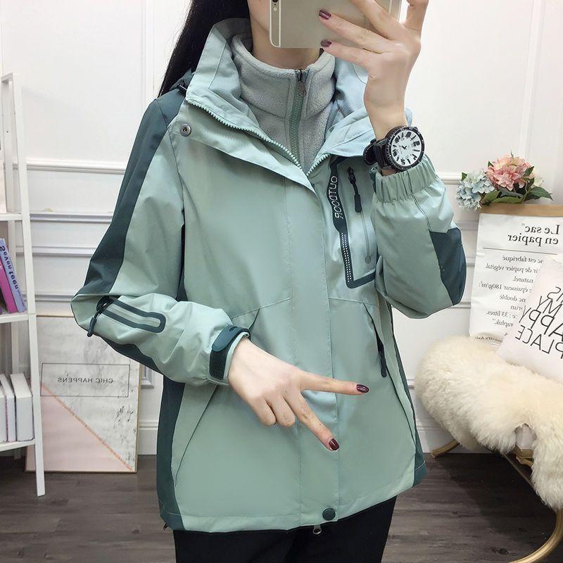 Ветрозащитная уличная куртка больших размеров со съемной флисовой подкладкой, комплекты из 2 предметов