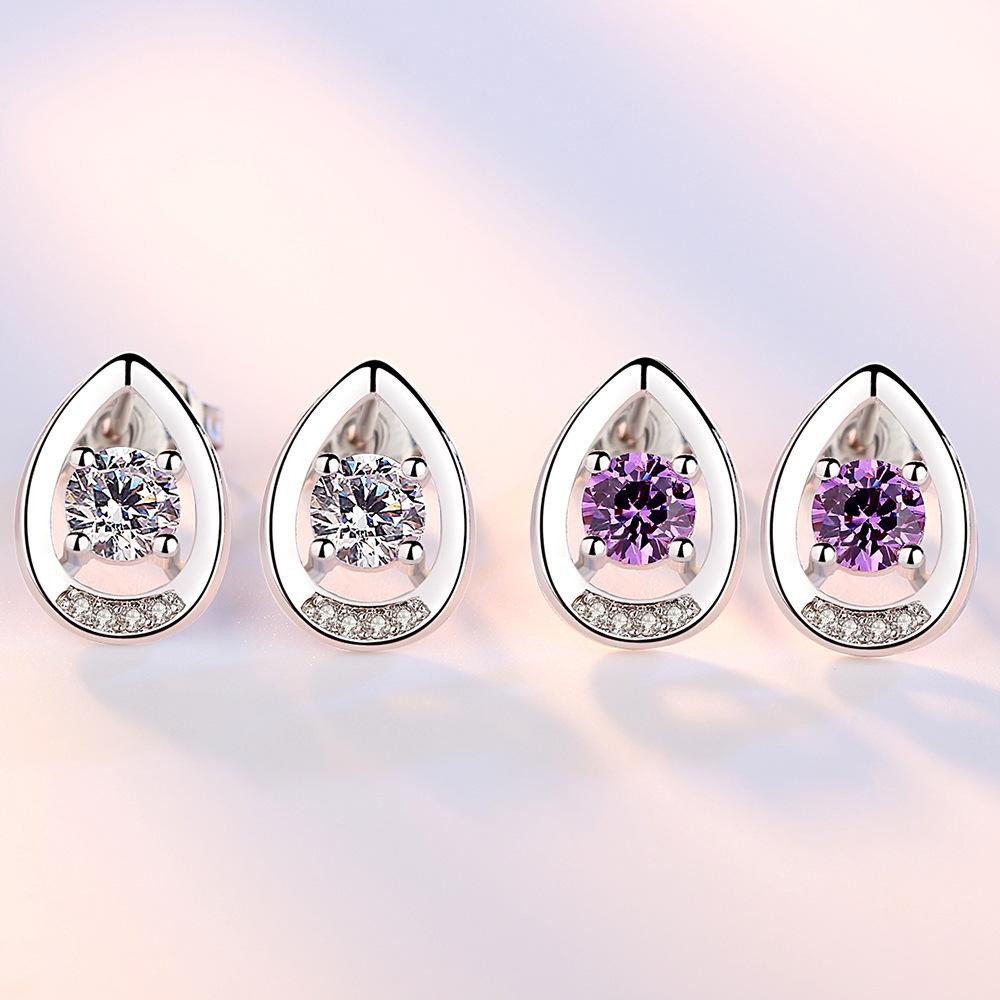 Модные серьги-гвоздики из циркония с эффектом уменьшения капель воды