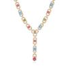 European and American hip-hop style color zircon geometric chain 1111 spring Xiaoxiangfeng full of men's and women's colored jewelry accessories