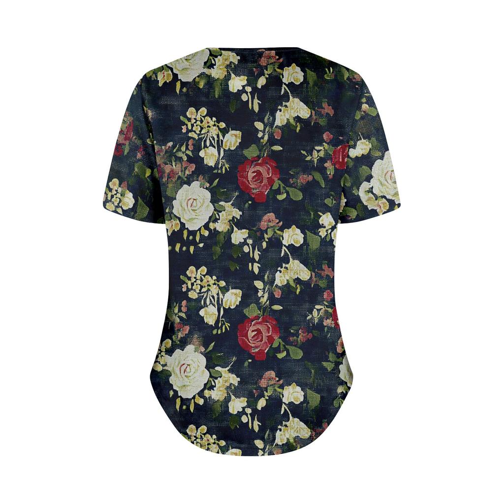 Женская модная рубашка с круглым вырезом и короткими рукавами в складку