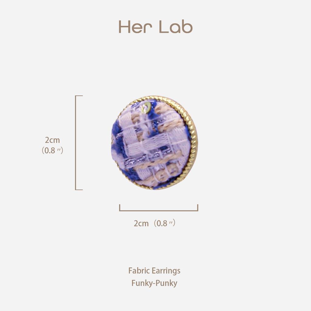 Her Lab | Круглые гипоаллергенные серьги-гвоздики с натуральным гальваническим камнем для женщин и девочек
