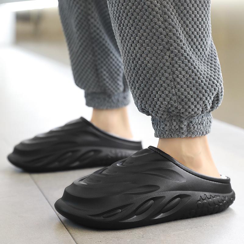 Fashion Winter Slippers For Men New Fashion Non-Slip Durable Outsole Mans Shoe Breathable Comfortable Waterproof House Hairy Man Slipper