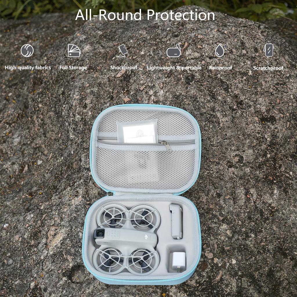 Storage Bag for DJI Neo-Portable Hard Travel Carrying Case with YKK Zipper for DJI Neo Drone Aceessories-Blue