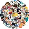 50 штук наклеек с японскими мультфильмами, милые наклейки с аниме Studio Ghibli, милые водонепроницаемые виниловые наклейки, гитары для ноутбуков, бутылки с водой, багаж, велосипеды