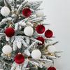 Набор рождественских шаров однотонных из бархата - 12 шт. с подарочной коробкой