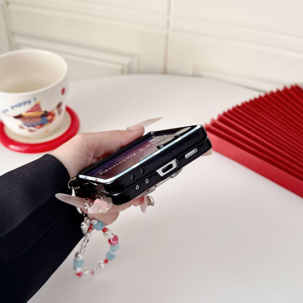 Чехол для Samsung Galaxy Z Flip 7 6 5 4 3 Magsafe со съемным браслетом-шармом и магнитной адсорбцией, противоударный чехол, бамперы для телефона