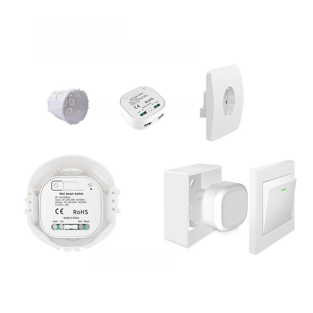 Tuya WiFi Smart Switch с голосовым управлением Alexa — беспроводной, автономный, скрытый дистанционный переключатель с двумя органами управления